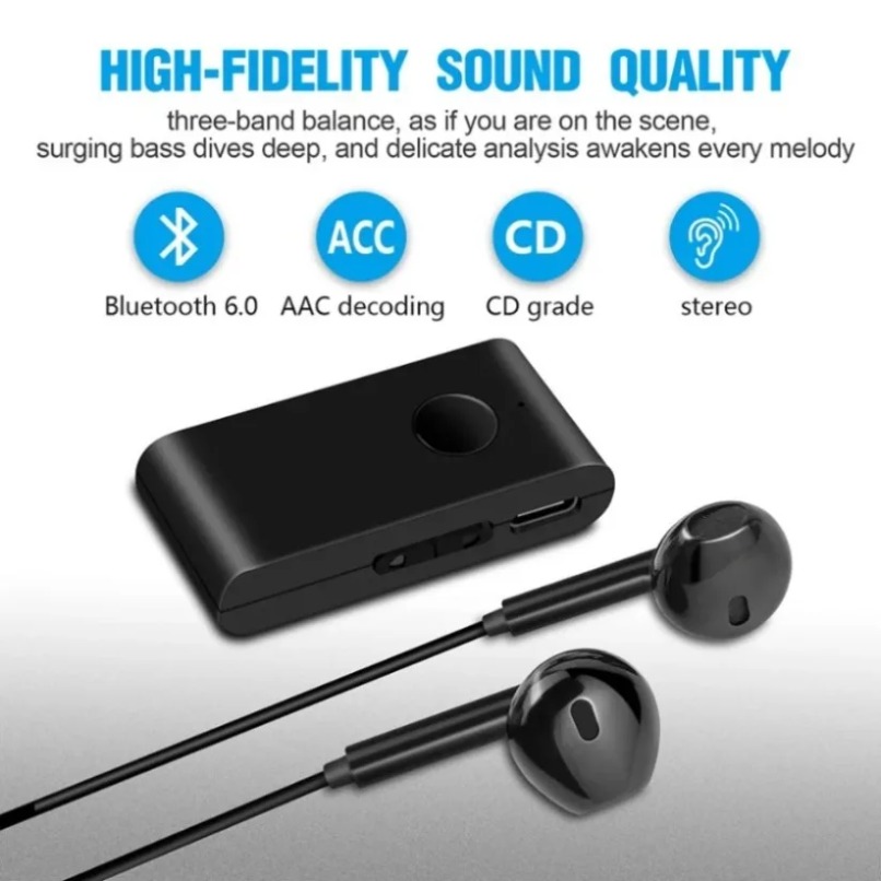 Bluetooth Adapter Receiver - Récepteur audio Bluetooth 5.0 avec écouteurs