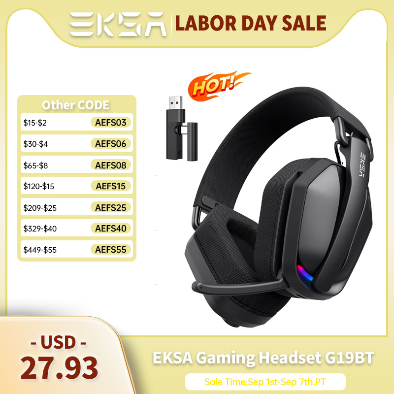 Gaming Headset Rgb - Casque de jeu sans fil EKSA