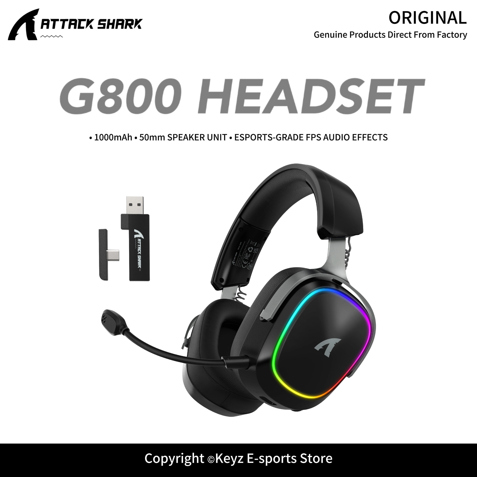 Casque de jeu sans fil ATTACK  - Gaming Headset Rgb avis et prix